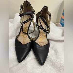 Sam Edelman Black Strappy leather Heels with stud detail